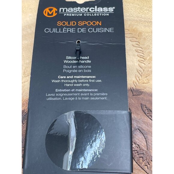 Master Class Premium Silicone Head & Wooden Handle Solid‎ Spoon NEW! - Picture 4 of 6